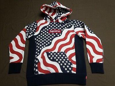 American Flag Supreme Box Logo - SUPREME BOX LOGO Pullover American Stars n Stripes Flag Hoodie Small ...