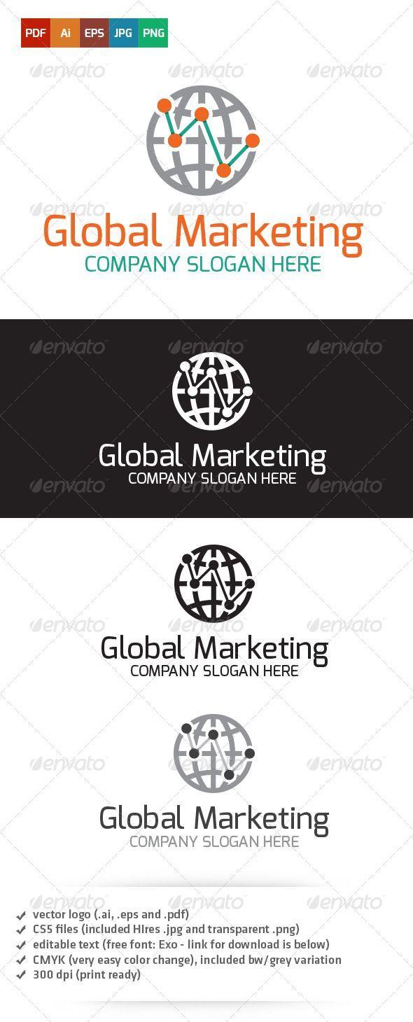Marketing Globe Logo - Global Marketing Logo #GraphicRiver Global Marketing Logo. All text ...
