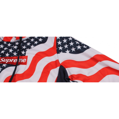 American Flag Supreme Box Logo - Supreme American Flag Box Logo Hoodie (Red & Blue)