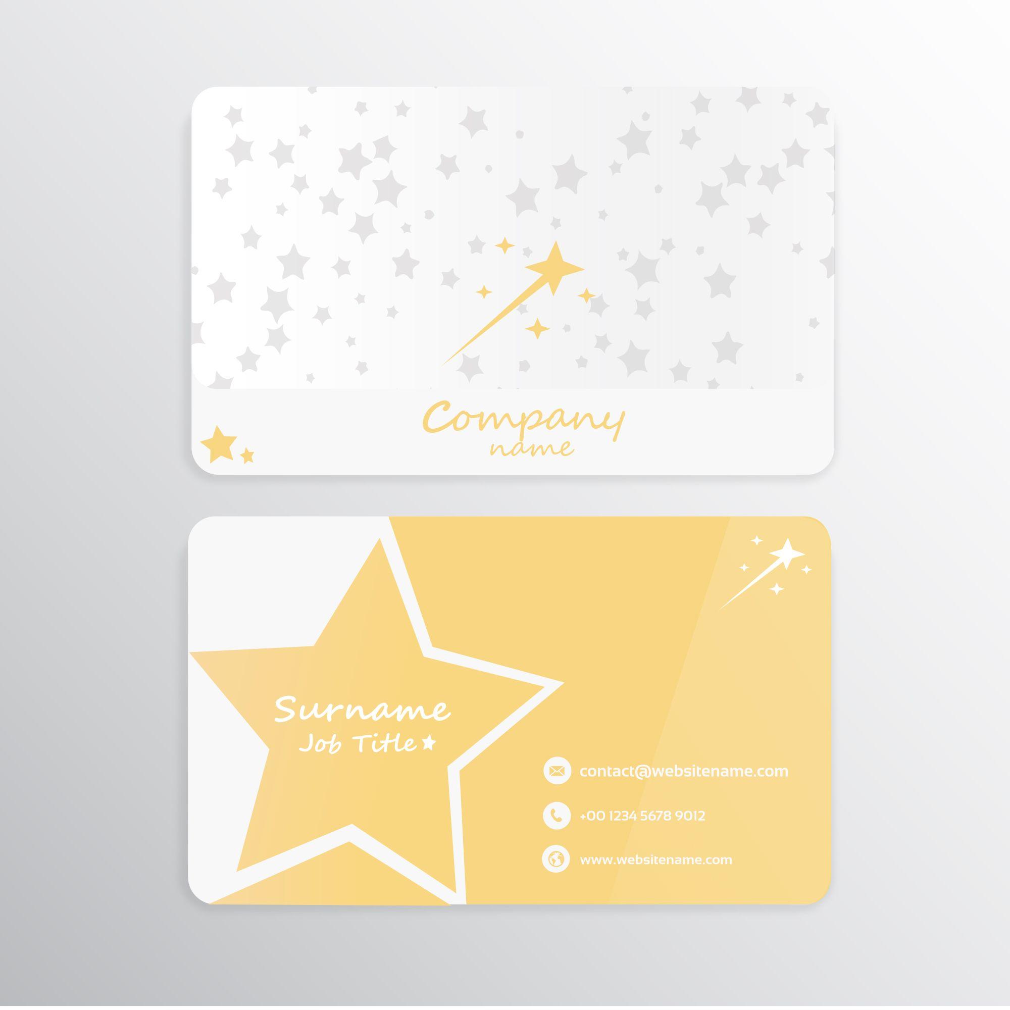 Modern Star Logo - Star Business Card Design, Which has Gold and White colors