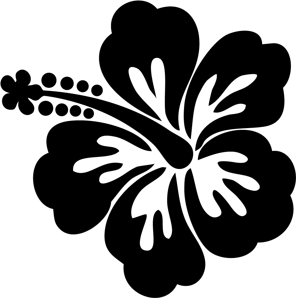 Hawaiian Flower Black Flower Logo - Download HD Hawaii Flower - Hawaiian Flower Black And White ...