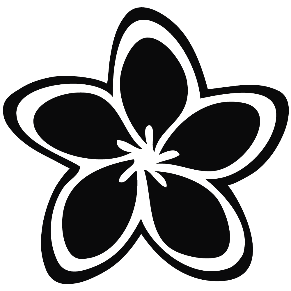 Hawaiian Flower Black Flower Logo - Hawaiian flower vector transparent library black and white