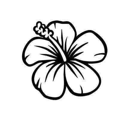 Hawaiian Flower Black Flower Logo - Easy To Draw Hawaiian Flowers - Rocks. Drawings, Hibiscus flowers