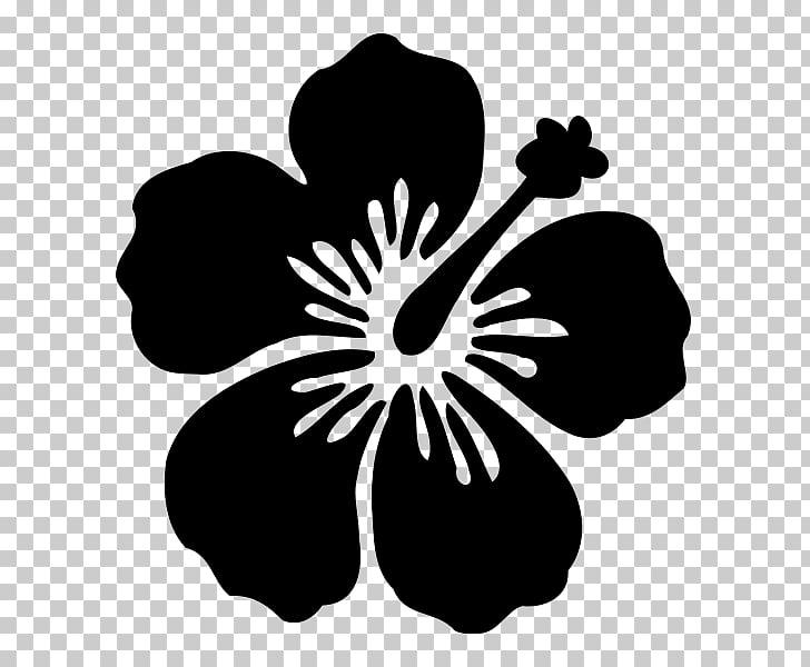 Hawaiian Flower Black Flower Logo - Shoeblackplant Flower Stencil Wall decal Sticker, Hawaii flower PNG ...