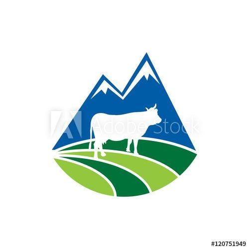 Cool Horse Farm Logo - Cool Modern Cow Farm Logo Vector Icon this stock vector