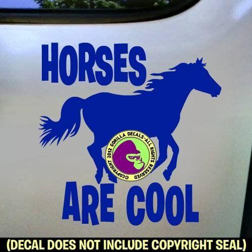 Cool Horse Farm Logo - The Gorilla Farm HORSES ARE COOL Running Vinyl Bumper