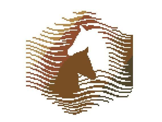 Cool Horse Farm Logo - Pattern horses Two designs Counted cross stitch chart Farm | Etsy