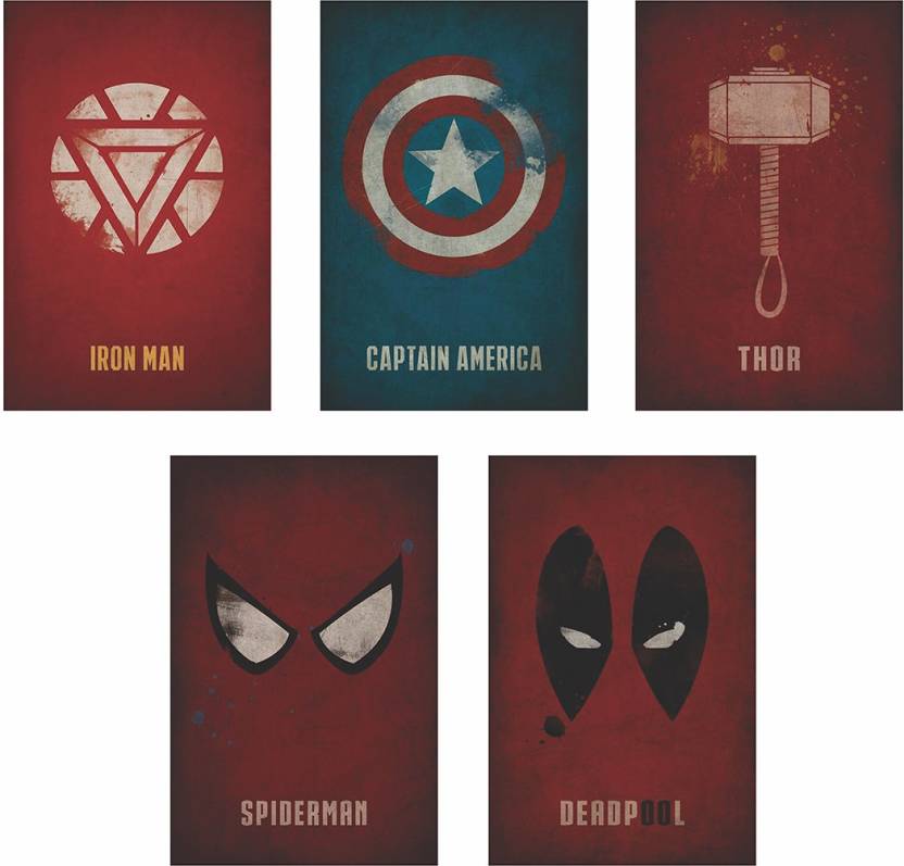 X Superhero Logo - Marvel Superheroes Logo set of 5 |8 inches X 12 inches | 300 gsm ...