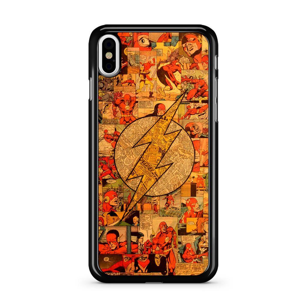 X Superhero Logo - Flash Superhero Logo DC Comics Collage iPhone X Case - CASESHUNTER