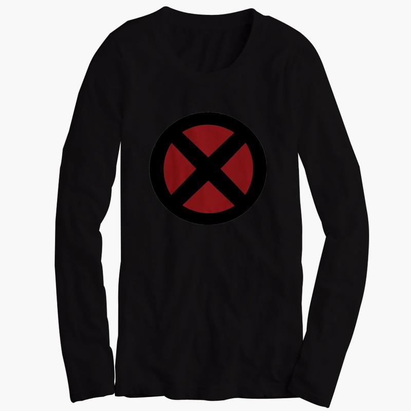 X Superhero Logo - X Men Marvel Superhero Logo Men'S Long Sleeve - BlueSkyTee