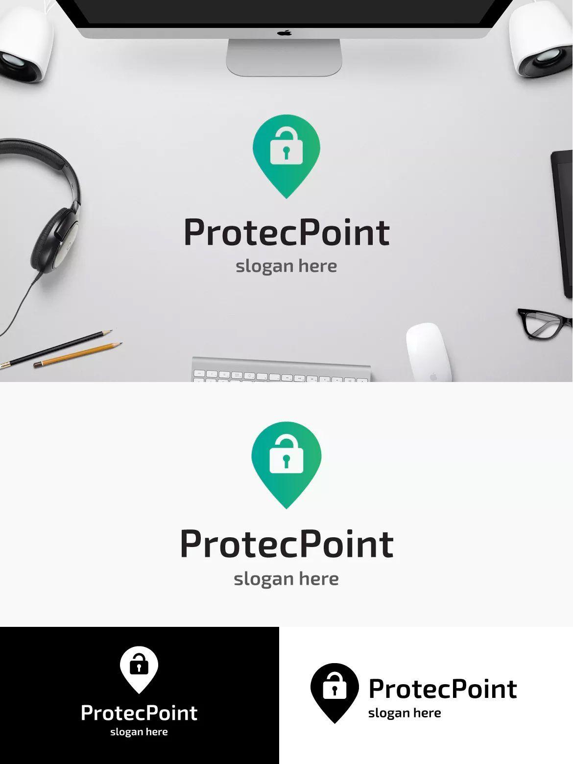 Hyrbid Leaf Logo - ProtectPoint Logo Template AI, EPS | Logo Templates | Logo templates ...