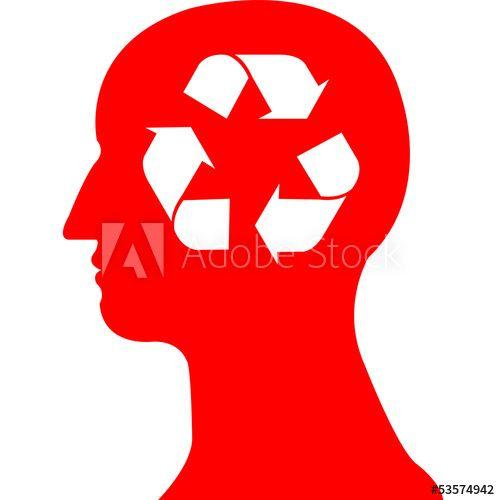 Red Recycle Logo - recycle symbol in red head vector this stock vector