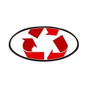 Red Recycle Logo - Recycle Symbol Patches