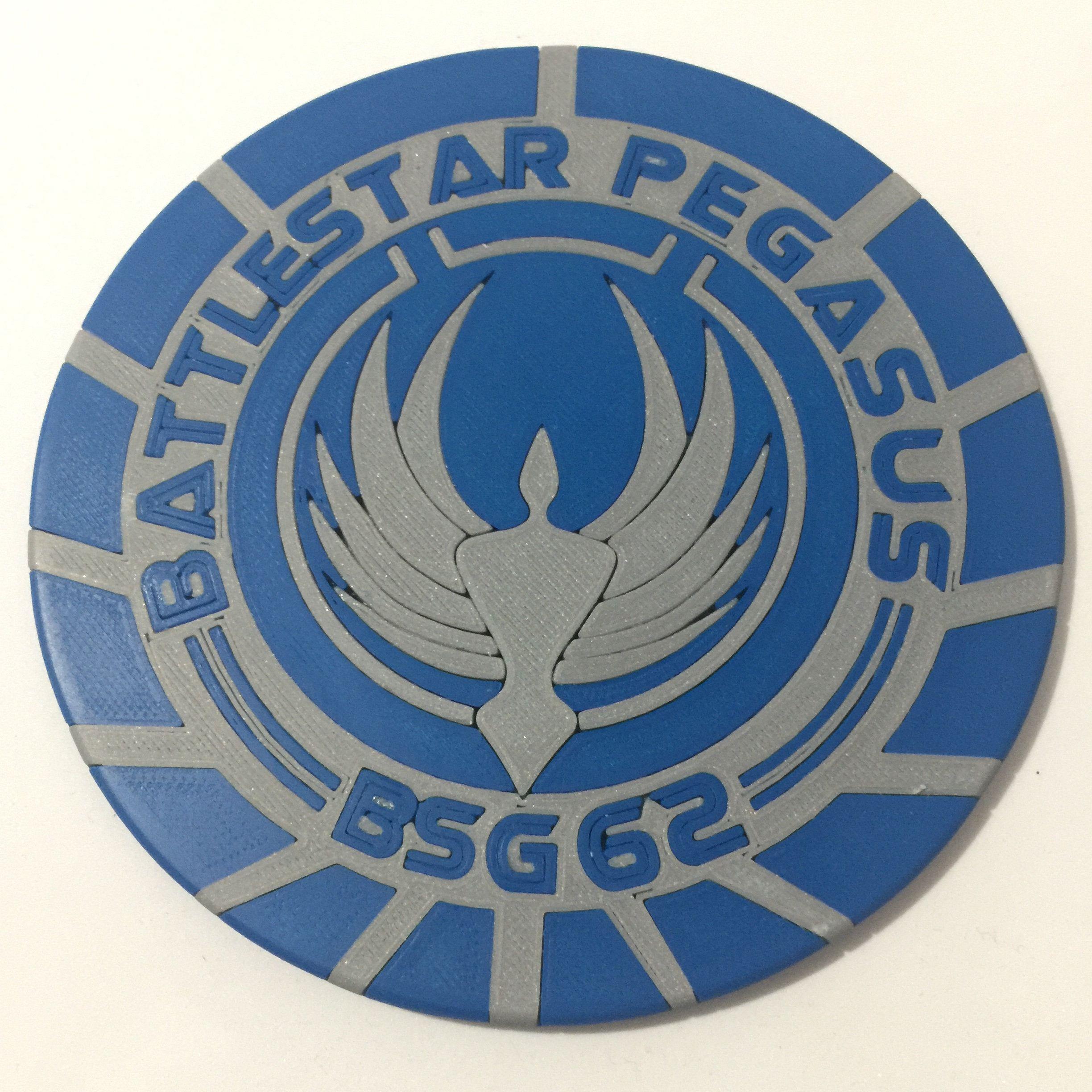 Battlestar Pegasus Logo - 3D Printed Battlestar Pegasus BSG-62 Insignia Coaster | Etsy
