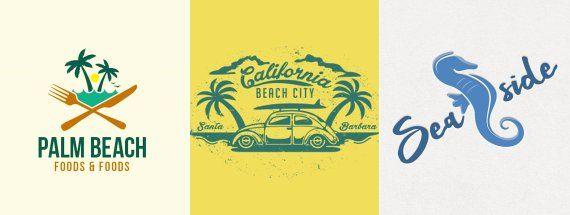 Beautiful Beach Logo - Beautiful Sandy Beach Logos