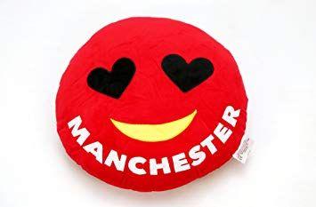 Heart with Red Eyes Logo - Manchester Red Heart Eyes Love Emoji Cushion Round Pillow: Amazon.co