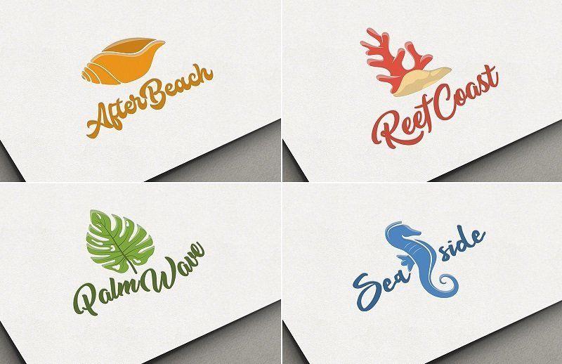 Beautiful Beach Logo - Beautiful Sandy Beach Logos