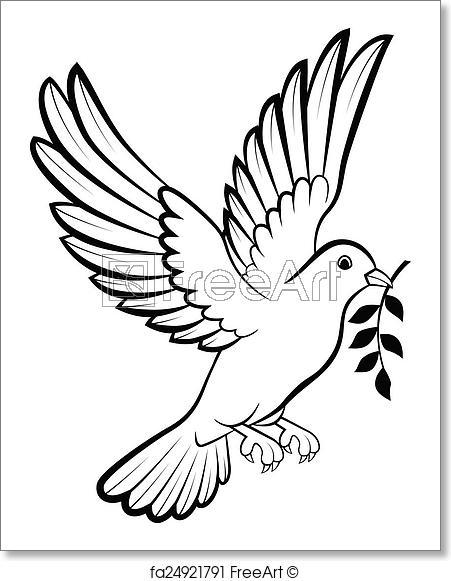 White Birds Logo - Free art print of Cartoon Dove birds logo for peace c. Vector ...