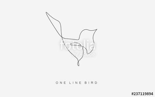 White Birds Logo - Birds flying vector one line drawing isolated on the white ...