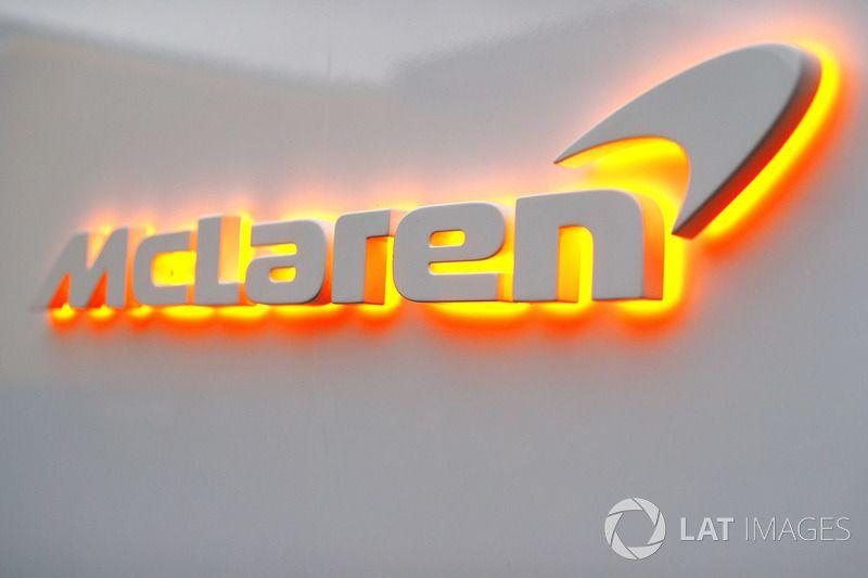 McLaren Logo - McLaren logo with orange lights at Barcelona February testing on ...