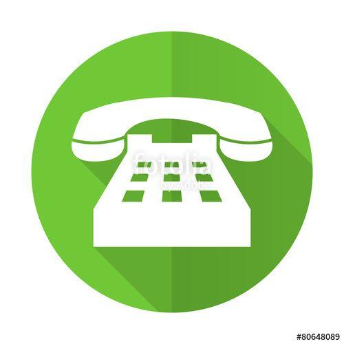 Telephone White with Green Logo - Phone Green Flat Icon Telephone Sign And Royalty Free