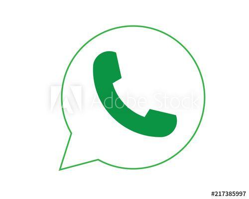 Telephone White with Green Logo - Green phone icon with speech symbol frame in trendy flat style ...