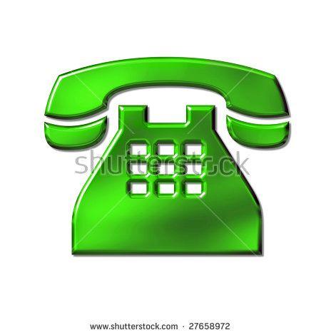 Telephone White with Green Logo - Green phone Logos