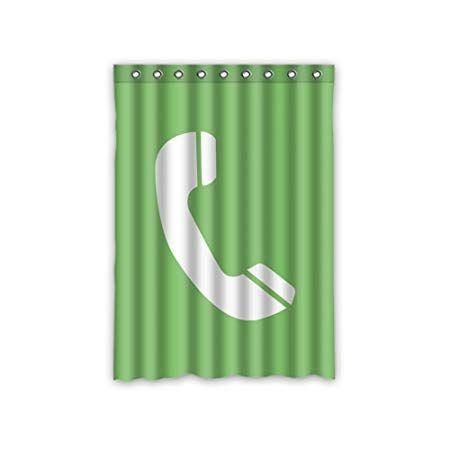 Telephone White with Green Logo - Custom Green White Telephone Logo Thermal Backed Blackout Polyester ...