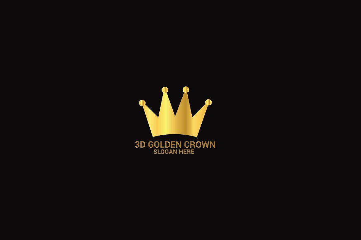 Gold Crown Logo - 3D Golden Crown Logo Logo Templates Creative Market