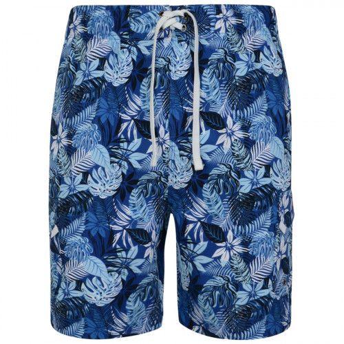 Floral Blue U Logo - Kam Floral Print Swim Shorts Blue|8XL Big Clothing 4 U
