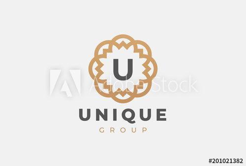 Flower U Logo - Premium universal monogram letter U initials logo. Abstract elegant ...