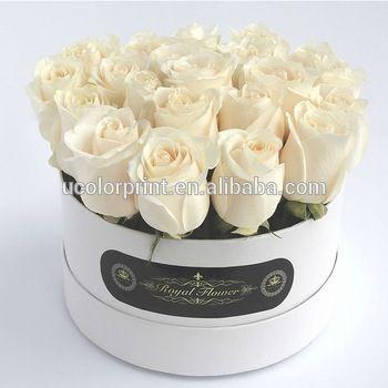 Flower U Logo - U Color Make Elegant White Round Bloom Box,Flower Box With Black ...