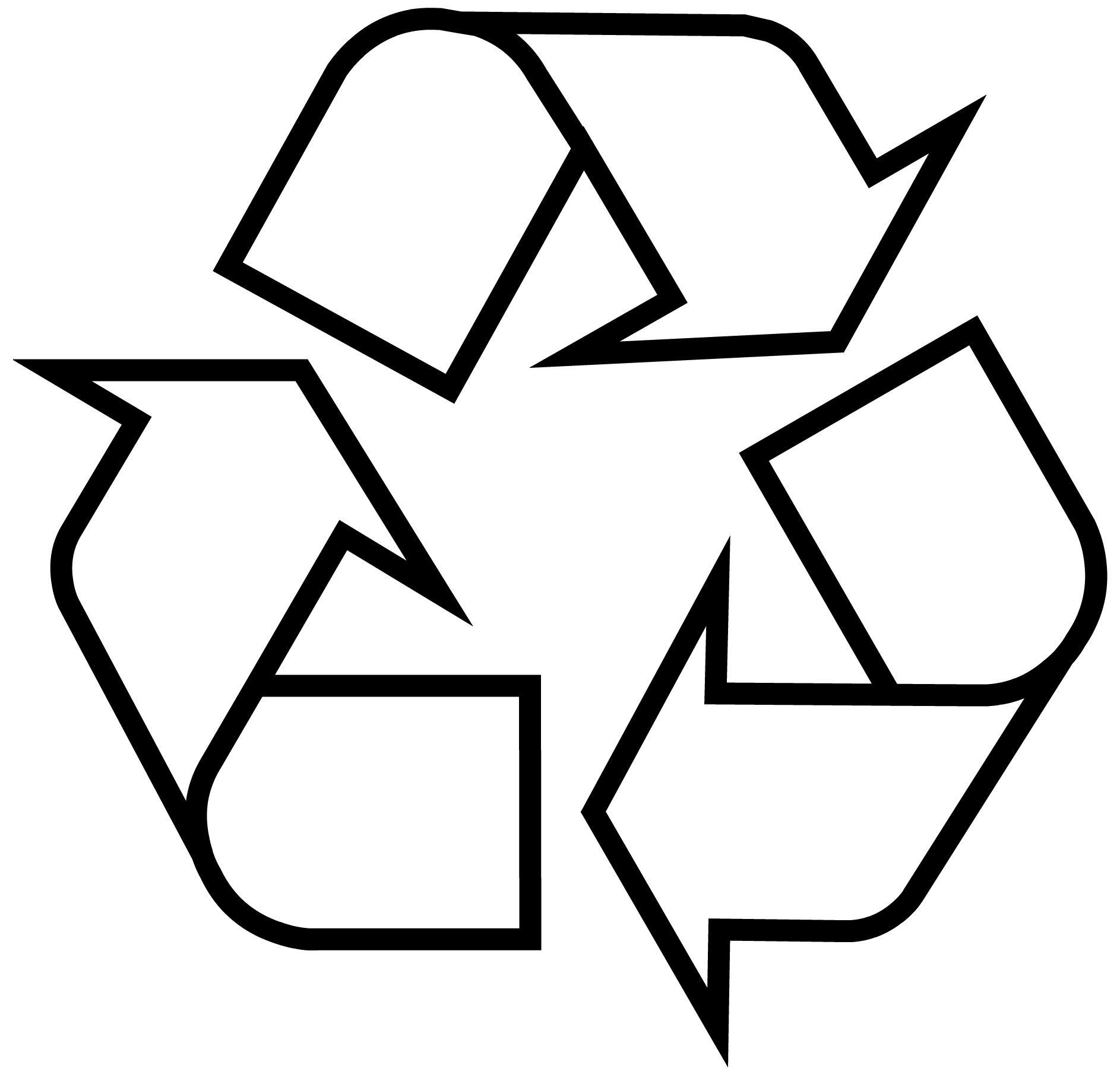 Printable Black and White Logo - Recycling Symbol - Download the Original Recycle Logo