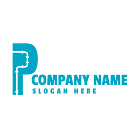 White and Blue P Logo - Free Plumbing Logo Designs. DesignEvo Logo Maker