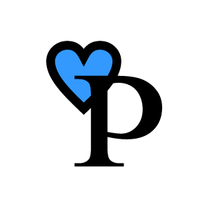 White and Blue P Logo - Heart Clipart Alphabet P with White Background. Download Free