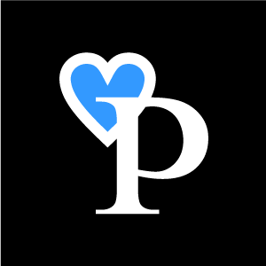 White and Blue P Logo - Heart Clipart - Black Alphabet P with White Background | Download ...