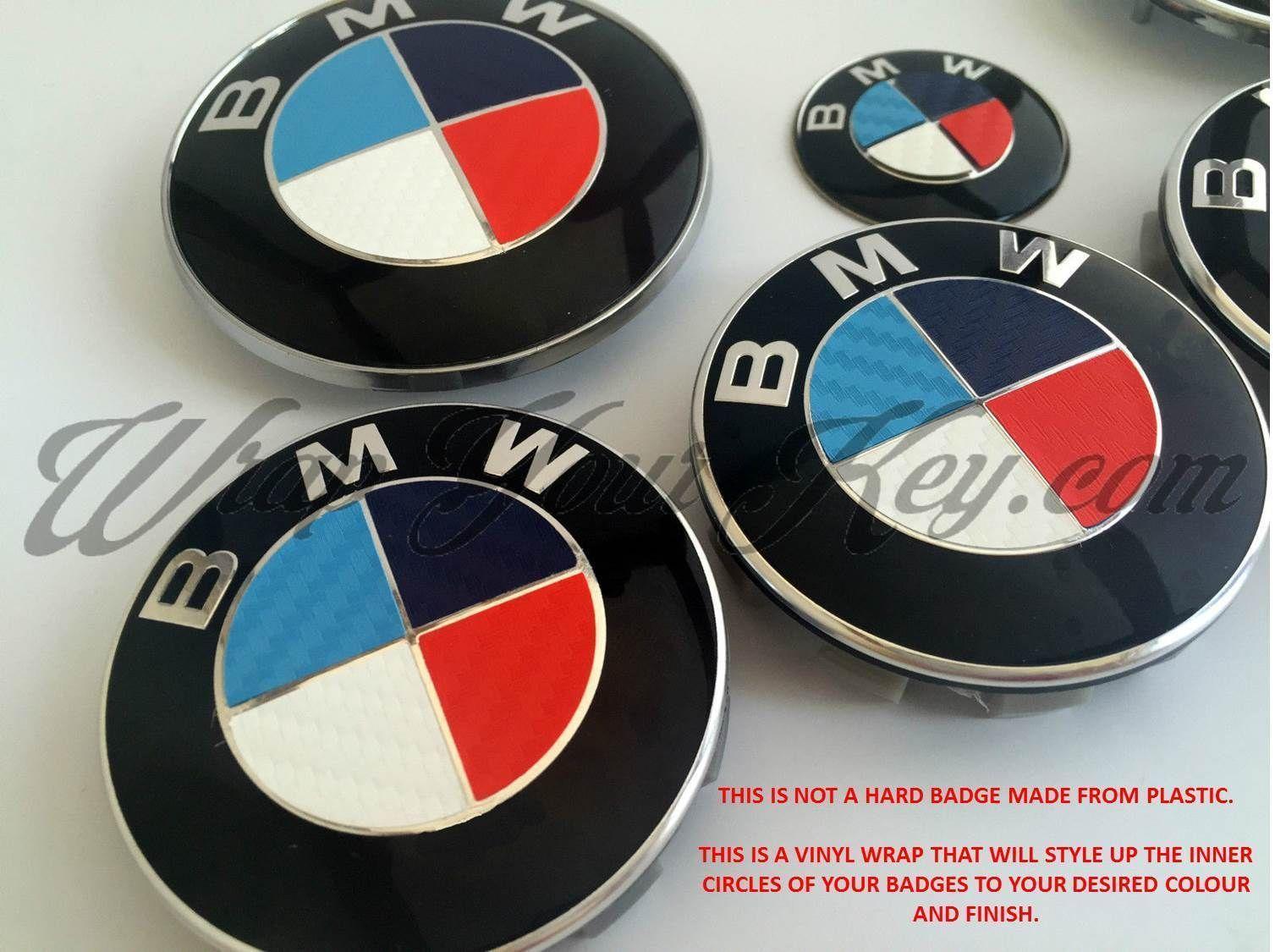 White with Blue M Logo - WHITE BLUE RED M SPORT BMW Badge Emblem Overlay HOOD TRUNK RIMS FITS ...