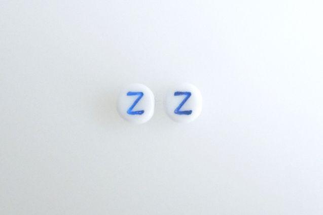 White and Blue Z Logo - letter beads blue 