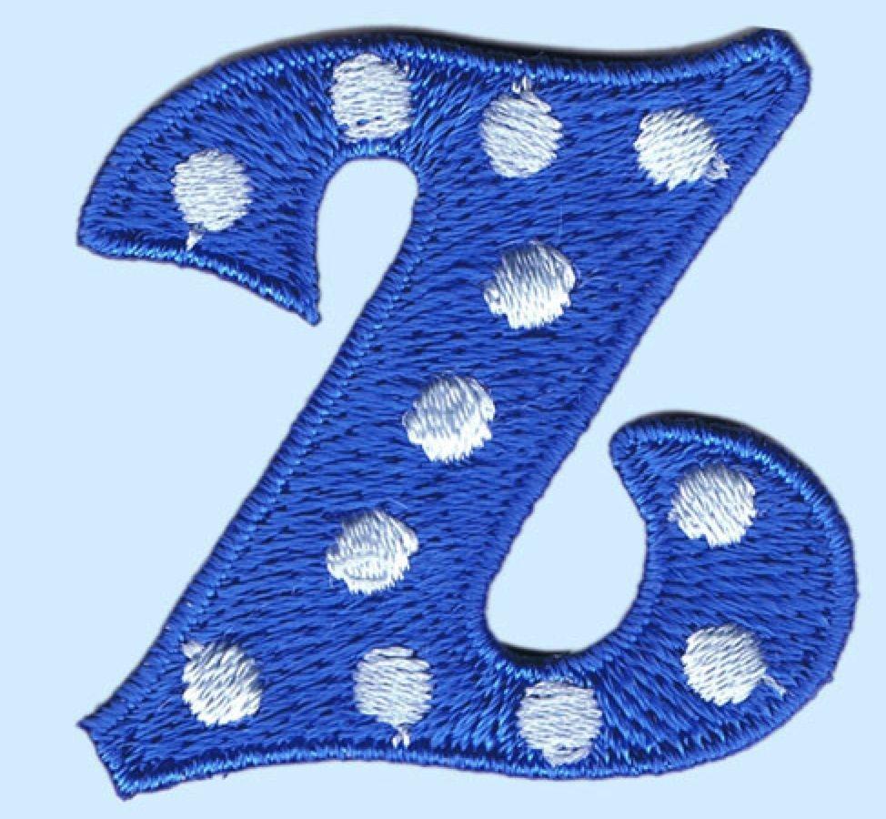 White and Blue Z Logo - Z' Blue and white iron on letter