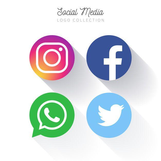 Social Logo - Popular social media circular logo collection Vector | Free Download