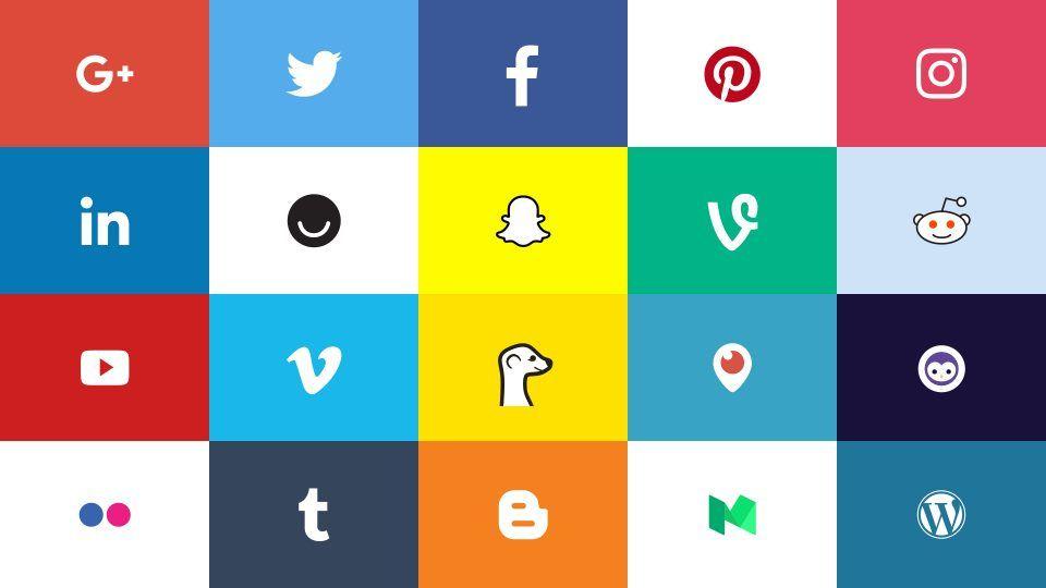 Blue Top and Yellow Logo - Social Media Logos 2017: Top 20 Networks Official Assets • Dustn.tv