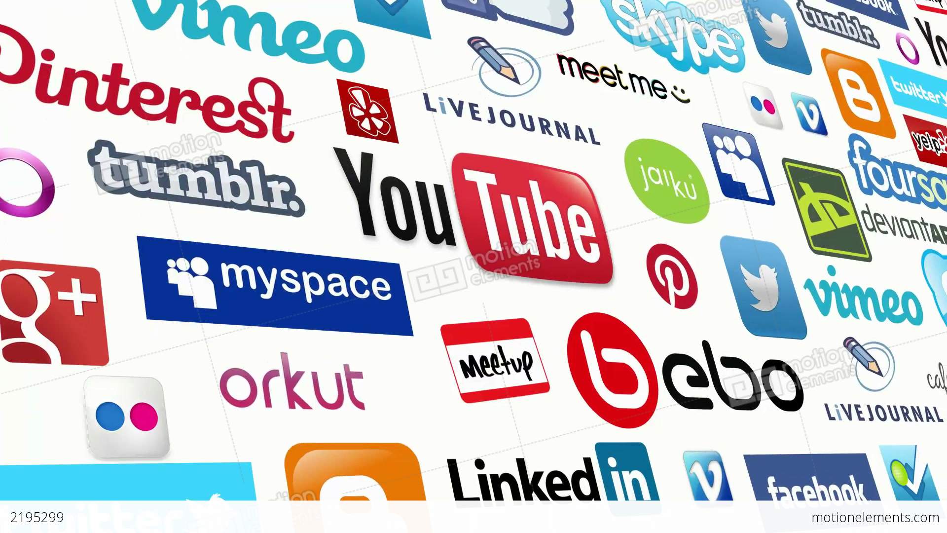 Social Media Logo - Social Media Logo Loop Stock Animation