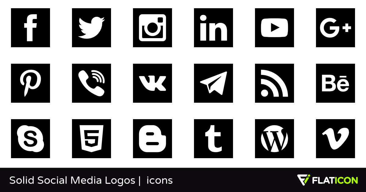 White Social Logo - Solid Social Media Logos 49 free icons (SVG, EPS, PSD, PNG files)