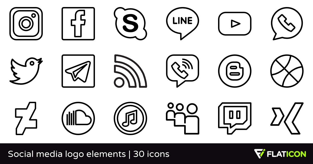 Pattern in a Social Media Logo - Social media logo elements 29 free icons (SVG, EPS, PSD, PNG files)