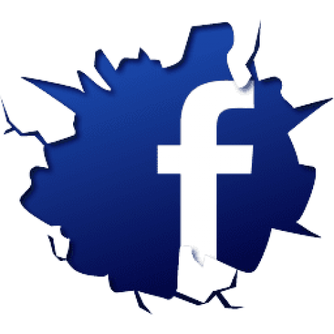 FB Logo - facebook logo fb crack break effect png PNG Image