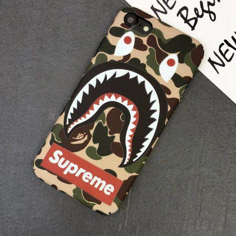 BAPE Logo - US Supremely Logo Shark Bape Brand Army PC Case For iPhone 6 7 7