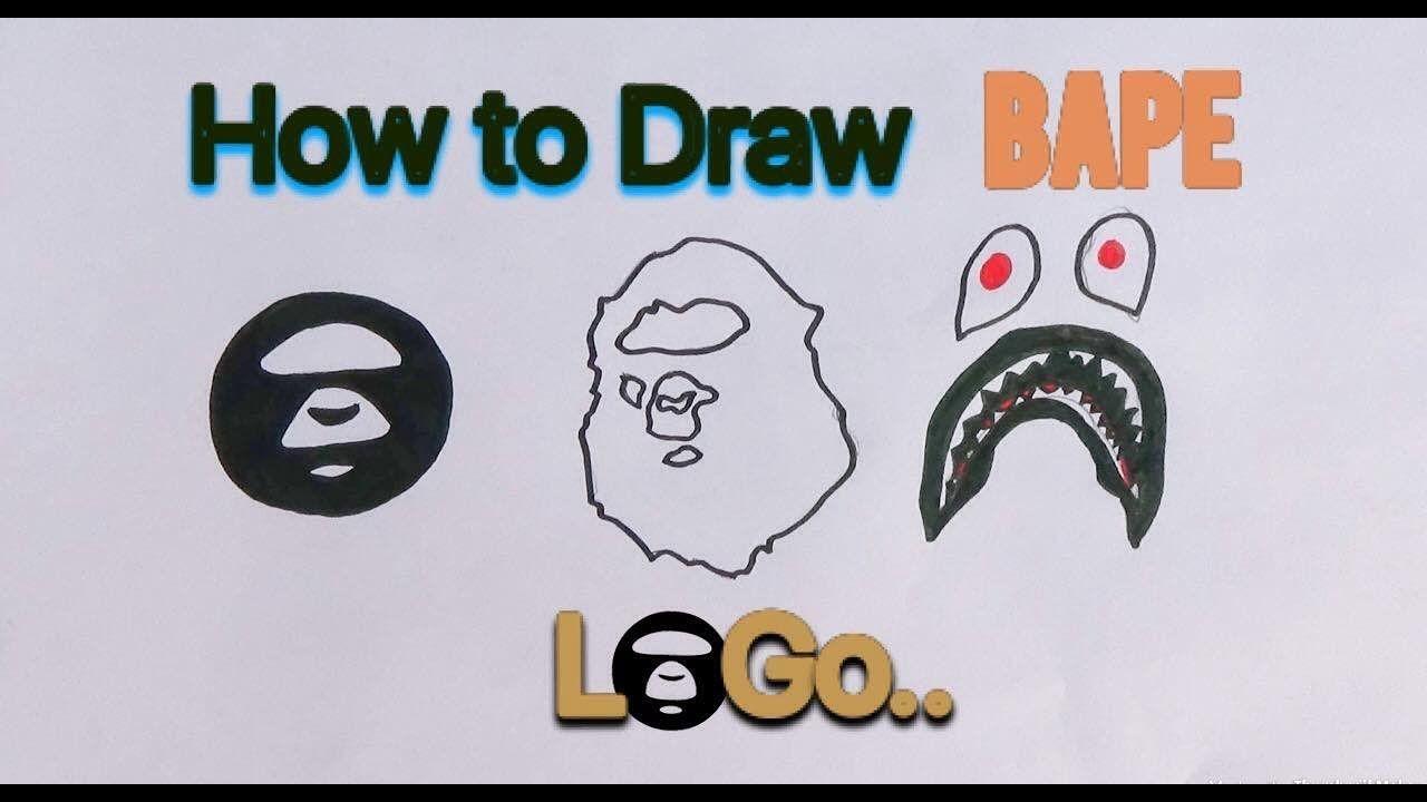 BAPE Word Logo - How to draw 3 Bape Logos in 5 Minutes easy step by step - YouTube