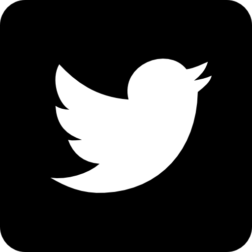 Black and White Twitter Logo - Twitter logo on black background Icon