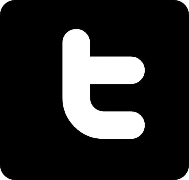Black and White Twitter Logo - Twitter logo with rounded corners Icons | Free Download