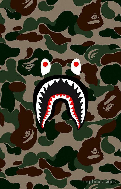 Camo BAPE Ape Logo - BAPE Camo + Shark Face Logo | some pictures i like | Iphone ...